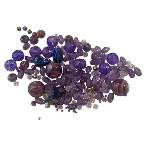 None and/or Unknown Jewelry - Lot Of Bead Craft Jewelry Making Purple Fashion Various Shape Style Size Media